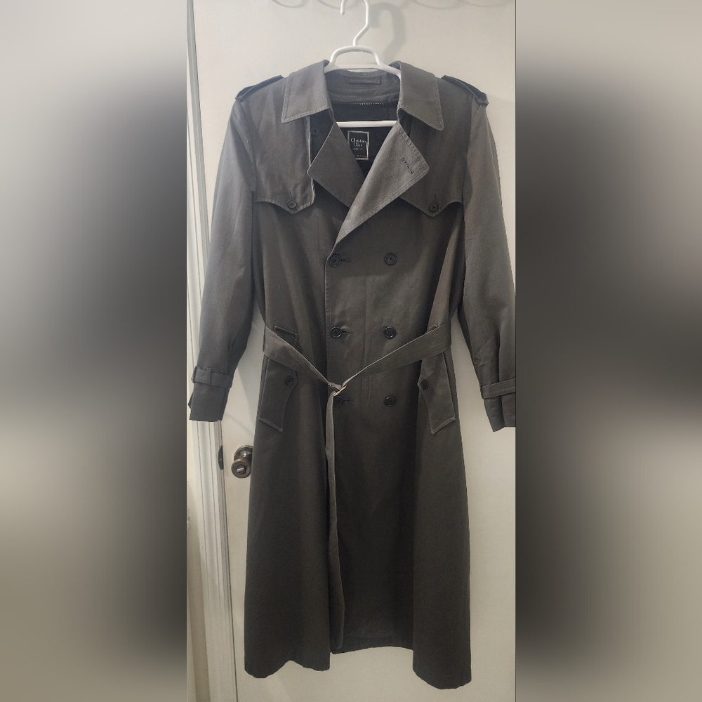 1970's‎ Christian Dior Monsieur Men's Dark Green Trench Coat, 40L